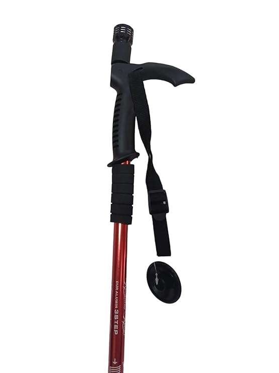 Flyworld Adjustable 9 LED Anti Shock Trekking Hiking Pole Stick Anti Shock Trekking Hiking Pole with Compass (Color May Vary) - Image 4