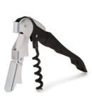 Flyworld Stainless Steel Wine Cork Screw Sommelier Knife Style W/Bottle Opener, Black, Medium (DS_1229)