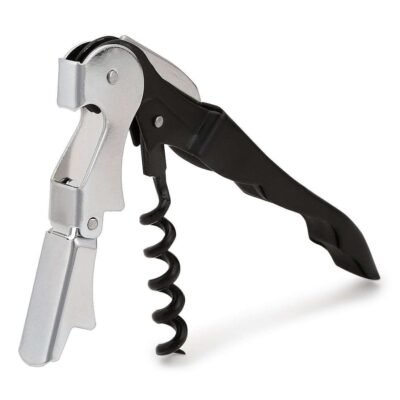 Flyworld Stainless Steel Wine Cork Screw Sommelier Knife Style W/Bottle Opener, Black, Medium (DS_1229)