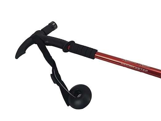 Flyworld Adjustable 9 LED Anti Shock Trekking Hiking Pole Stick Anti Shock Trekking Hiking Pole with Compass (Color May Vary) - Image 2