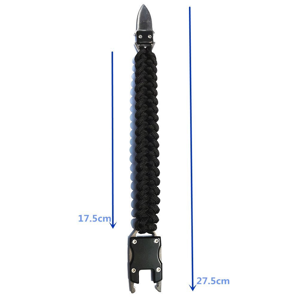 Flyworld Multifunction Stylish Black Survival Paracord Bracelet - Image 3