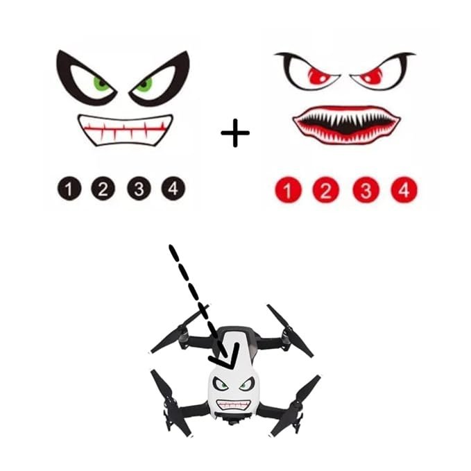 Stickers Bird Attack Prevention for DJI Mavic Mini/Mini 2/ Mavic 2 pro/Mini 3 Pro/Mavic Air 2s, Mobile Phone, Laptop 3M Decal Skin Stickers(1 Pair)