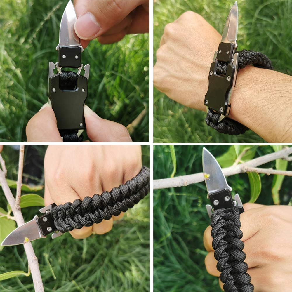 Flyworld Multifunction Stylish Black Survival Paracord Bracelet - Image 4