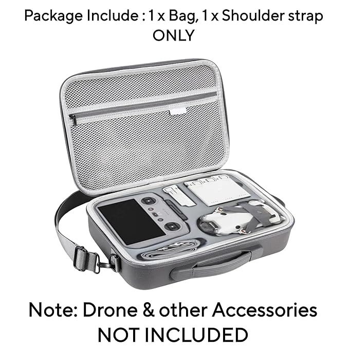 Nylon Carrying Case Bag For Dji Mini 4 Pro & Accessories - Compact Travel Protection Case (Grey) - Image 4