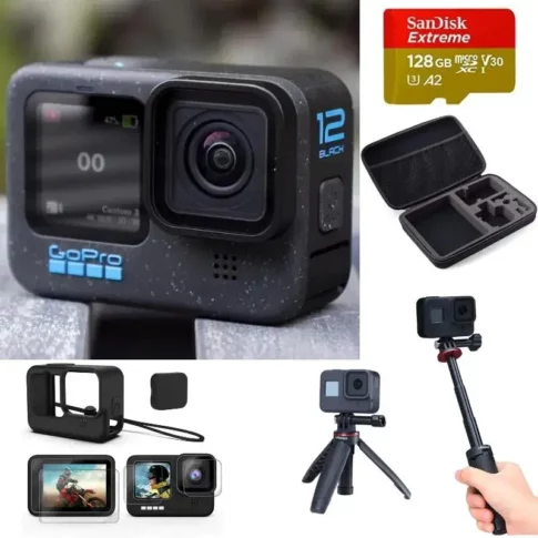 Gopro hero 12 Pro Bundle Kit (Carry Case + Monopod + Memory Card + Safety Protection Kit)