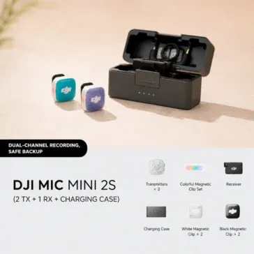 DJI Mic Mini 2S Camera Combo with Internal Recording (2 TX + 1 RX + Charging Case)